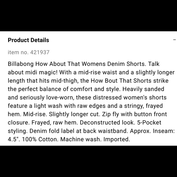NWT Billabong How About That Denim Shorts - Picture 10 of 11